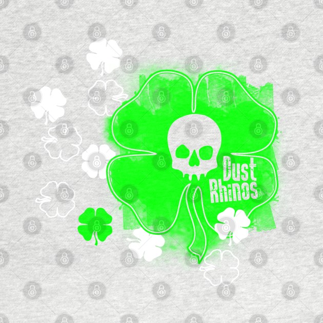 DR Skull and Shamrock Green by Dust Rhinos Swag Store